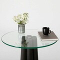 Masuta de cafea, Neostill, Thales, 50x50x50 cm, Sticla temperata, Transparent/Negru