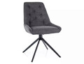 Scaun rotativ Asti Brego, Signal, 52x45x88 cm, textil/otel, gri inchis/negru