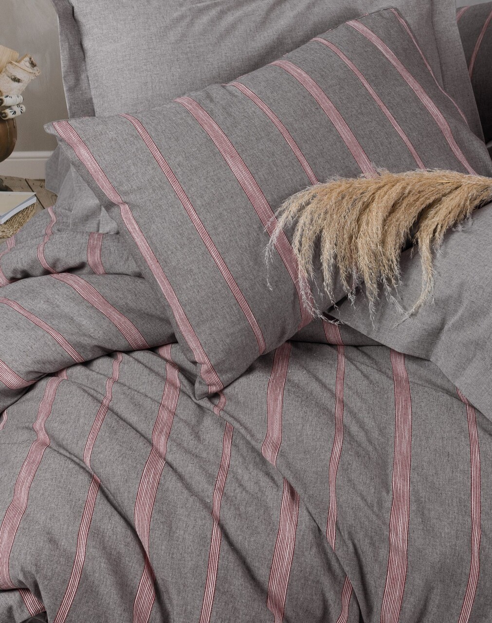 Lenjerie de pat dubla, Barisan - Grey, Cotton Box, 50% bumbac / 50% poliester