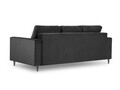 Canapea extensibila, Camellia, Mazzini Sofas, 3 locuri, cu lada de depozitare, 220x100x92 cm, catifea, gri inchis