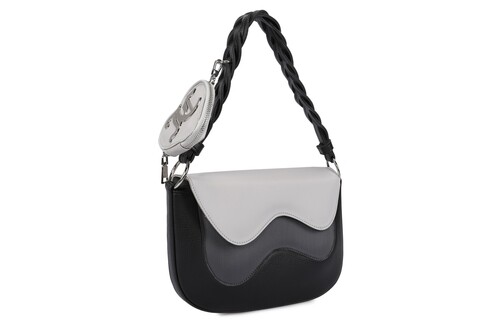 Geanta juicy couture 368, 30x2x20 cm, piele ecologica, negru/gri