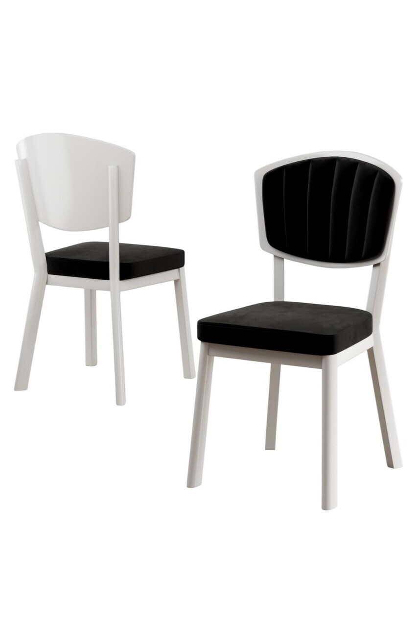 Set scaune 2 piese, Hanah Home, Nape, Alb/Negru — imaginea 2