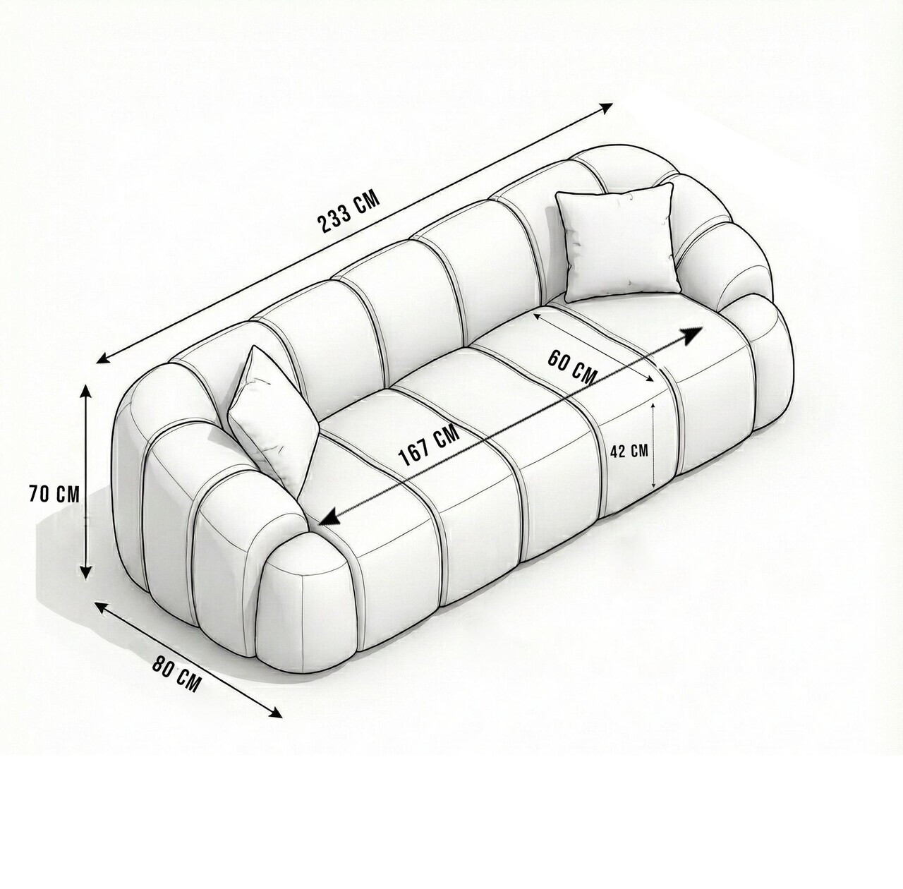 Canapea 3 locuri, Atelier del Sofa, 752EST1130, Lemn de carpen/PAL melaminat, Maro - view 7