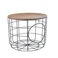 Masuta de cafea, Puqa Design, Cat, 54x54x41 cm, PAL, Pin Atlantic / Negru