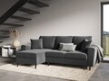 Coltar extensibil reversibil 4 locuri, Moghan, Micadoni Home, BL, 241x145x88 cm, catifea, gri deschis
