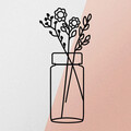 Decoratiune de perete, Flower 1 Metal Wall Decor, metal, 27 x 60 cm, negru