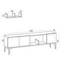 Comoda TV, Emerald, Vesta, 150x47x35 cm, Stejar safir / negru