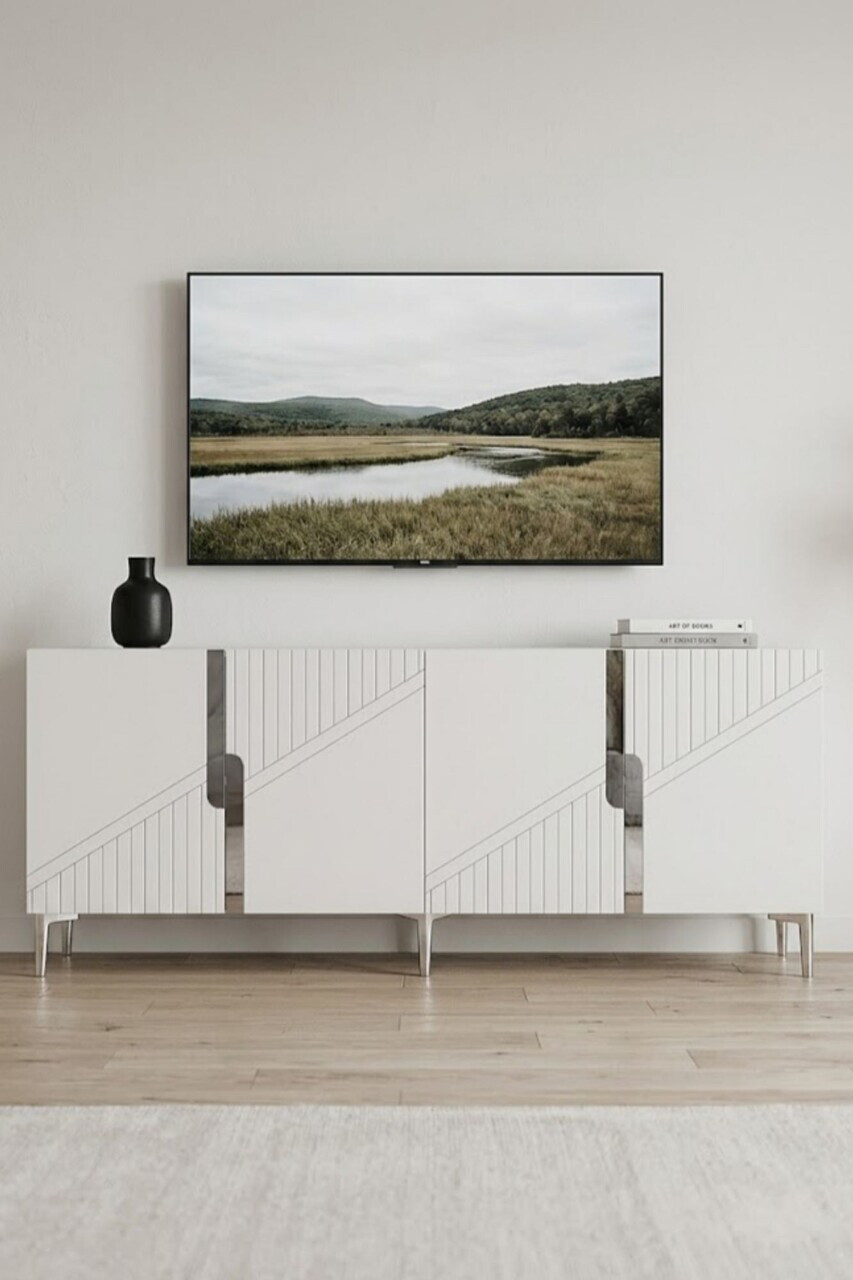 Consola, Hanah Home, Evva 150, 125x75x32 cm, Alb / Argintiu — imaginea 5