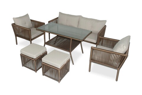 Set mobilier de gradina, jumilla, shangai 4, maro inchis