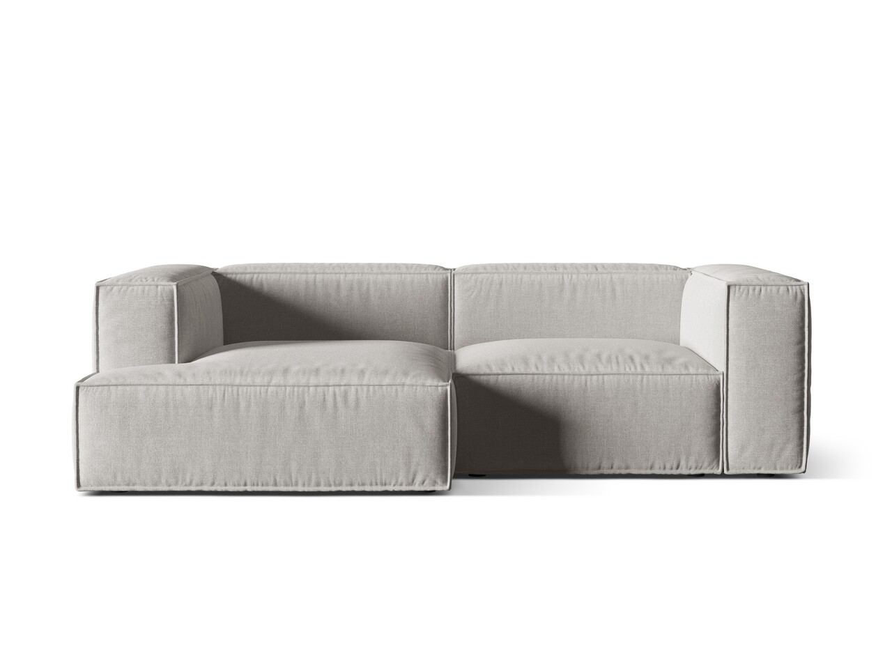 Coltar modular stanga 3 locuri, Nuria-215, Micadoni Home, 252x147x72 cm, tesatura structurata chenille, gri deschis