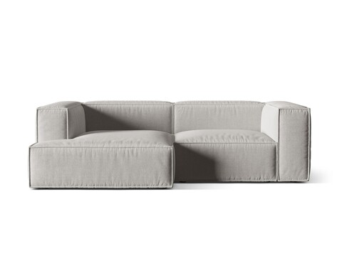Coltar modular stanga 3 locuri, Nuria-215, Micadoni Home, 252x147x72 cm, tesatura structurata chenille, gri deschis