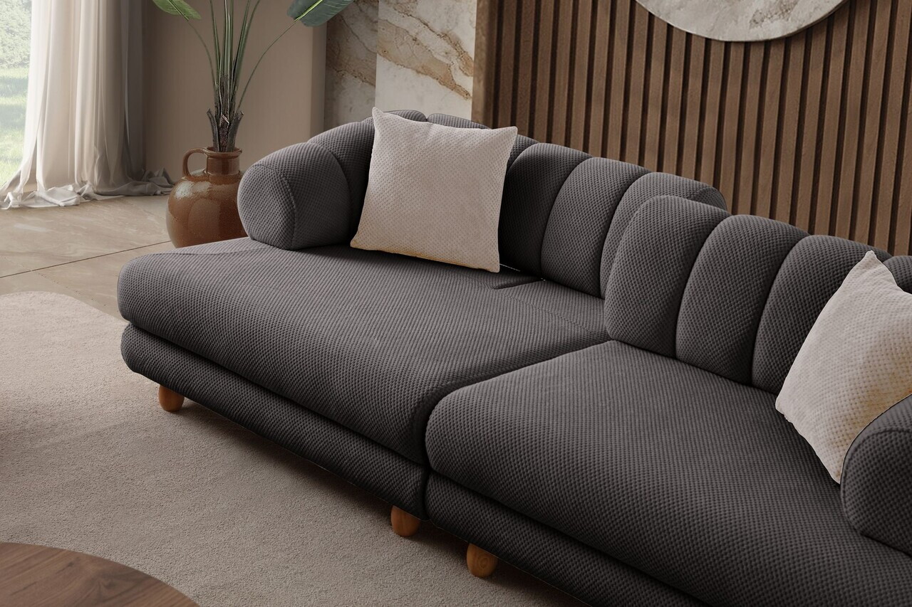 Canapea 3 locuri, Atelier del Sofa, 752EST1155, Lemn de carpen/PAL melaminat, Antracit - view 8