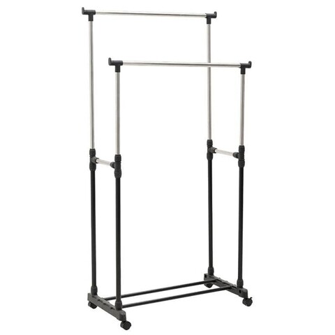 Suport mobil pentru umerase InArt, extensibil, 80x41x93 cm, metal/plastic, negru