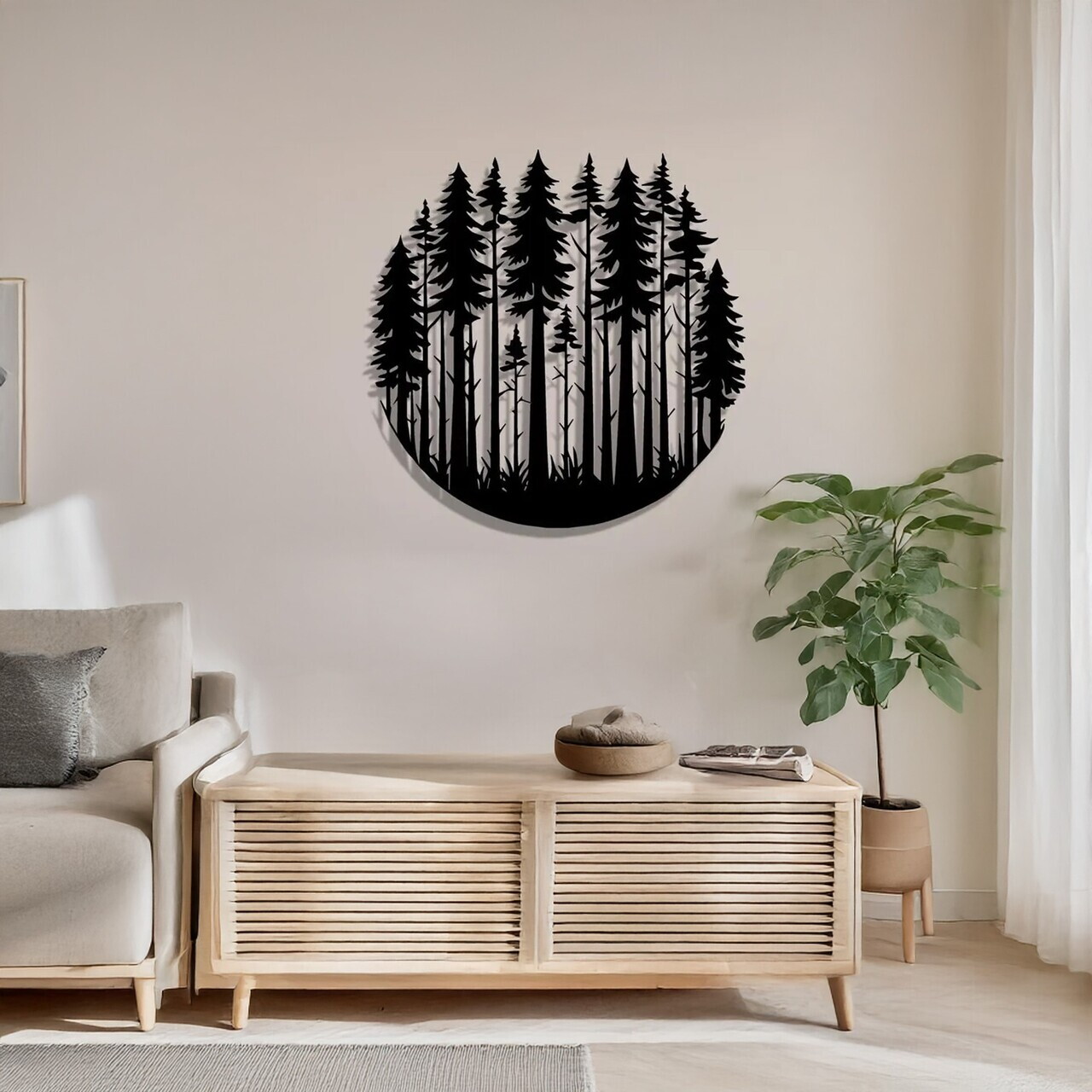 Decoratiune de perete, DCV-1030-MT, Dimensiune: 50 x 50 cm, Negru — imaginea 2