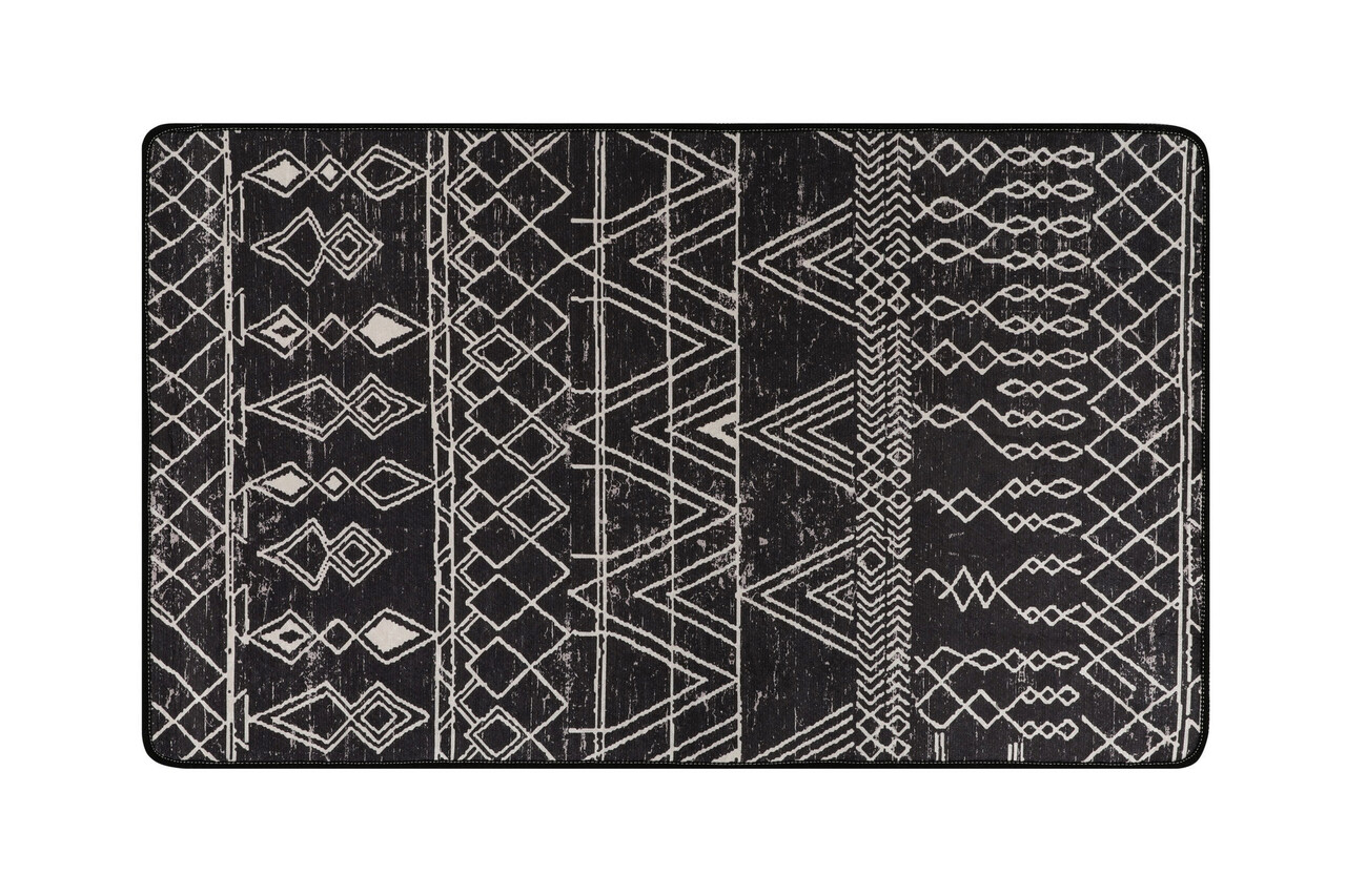 Covoras de baie, L'essentiel Maison, Straordinario Black Djt 70x120, 70x120 cm, Negru / Antracit / Alb - view 2