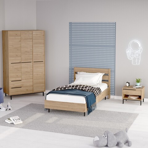 Set dormitor pentru copii, Locelso, ON23-S, Stejar
