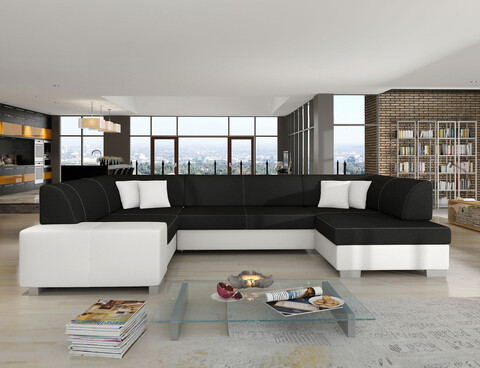 Coltar extensibil dreapta 6 locuri ELTAP, Hv08, Havana, 322x204x72 cm, lemn/poliester, gri antracit/alb