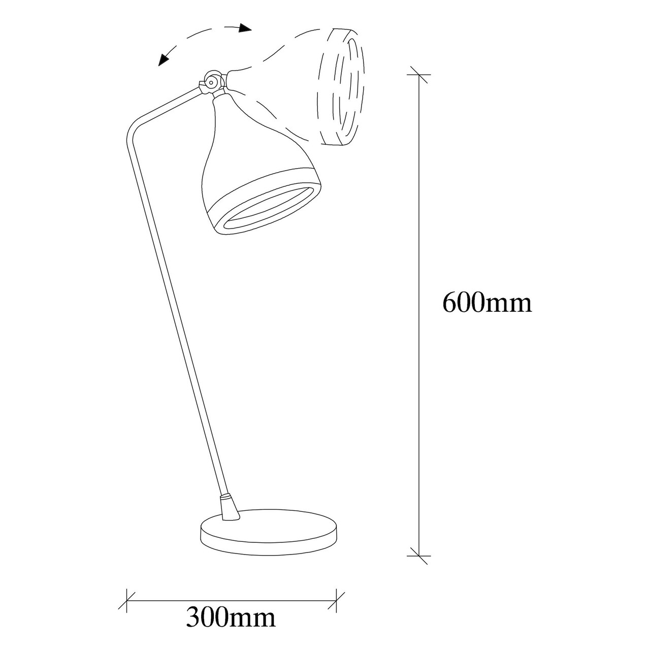 Lampa de masa, Opviq, 892OPV1150, Metal, Negru
