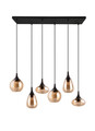 Lustra Lumina, TRIO, 85x20x150 cm, 40W, 6x E14, metal, negru mat