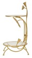 Masuta de cafea Flowers, Mauro Ferretti, 40x78 cm, fier/sticla, auriu