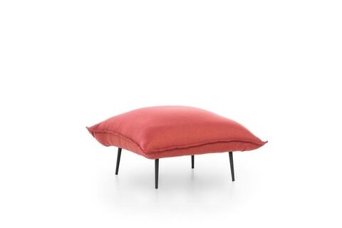 Taburet aspen, futon, 75x75x40 cm, metal, rosu tile