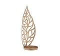 Suport pentru lumanare Leaf, InArt, 15x15x30 cm, metal, auriu