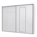 Dulap pentru haine Schiedam, Bedora, 280.9x63.9x215.9 cm, PAL/metal, alb/alb lucios