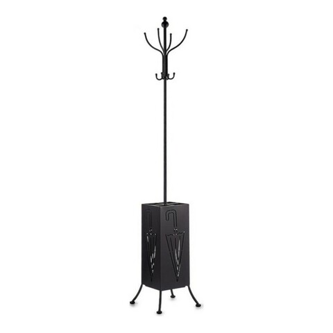 Cuier cu suport pentru umbrele tobias, gift decor, 34 x 34 x 188 cm, metal, negru