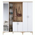 Cuier de perete, Rani, EA131, 180x198.6x37.5 cm, PAL, Nuc/Alb