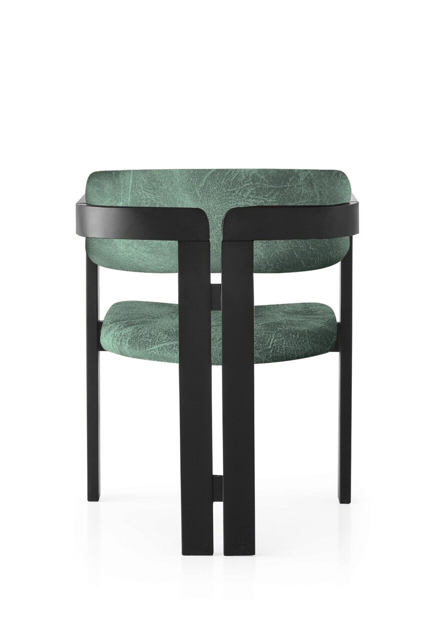 Scaun, Nmobb, CO, Cadru: 100% LEMN, Negru/Verde - 2 | YEO
