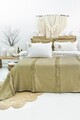 Set cuvertura de pat dubla 3 piese, Brianna - Khaki, Şaheser, Bumbac