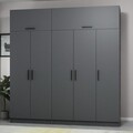 Dulap pentru haine, Minerva, Kale, 225x255x52 cm, PAL, Antracit