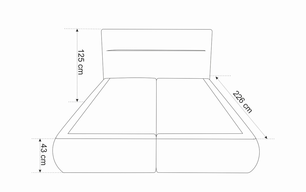 Pat Matrimonial, Bergen Memory, 140x200 Cm, Cu Spatiu Pentru Depozitare, Gri