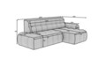 Coltar extensibil stanga 3 locuri ELTAP, Ceedro, 283x165x98 cm, lemn/poliester, albastru inchis