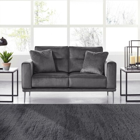 Covor, indomex, romantic, 80 x 150 cm, 100% poliester, gri inchis