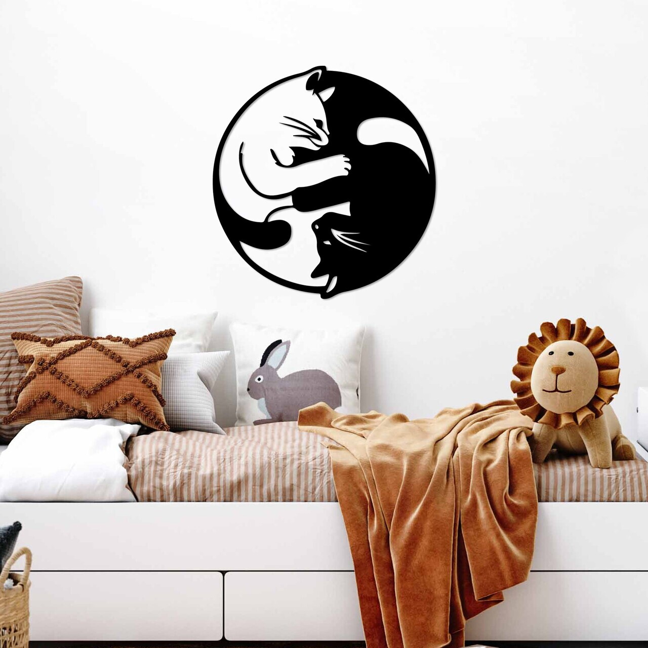 Decoratiune de perete, Cat 1, Dimensiuni: 54 x 56 cm, Negru — imaginea 3