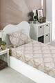 Set de pat pentru o persoana (cearceaf cu elastic si perna) 2 piese, Post - Brown, Eponj Home, 65% bumbac/35% poliester