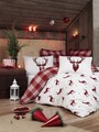 Lenjerie de pat pentru o persoana, Geyik - Claret Red v2, Eponj Home, 65% bumbac/35% poliester