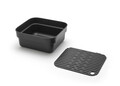 Bol de spalat cu tava de picurare, Brabantia, SinkSide, 37.4x34.4x16.1 cm, plastic, gri inchis