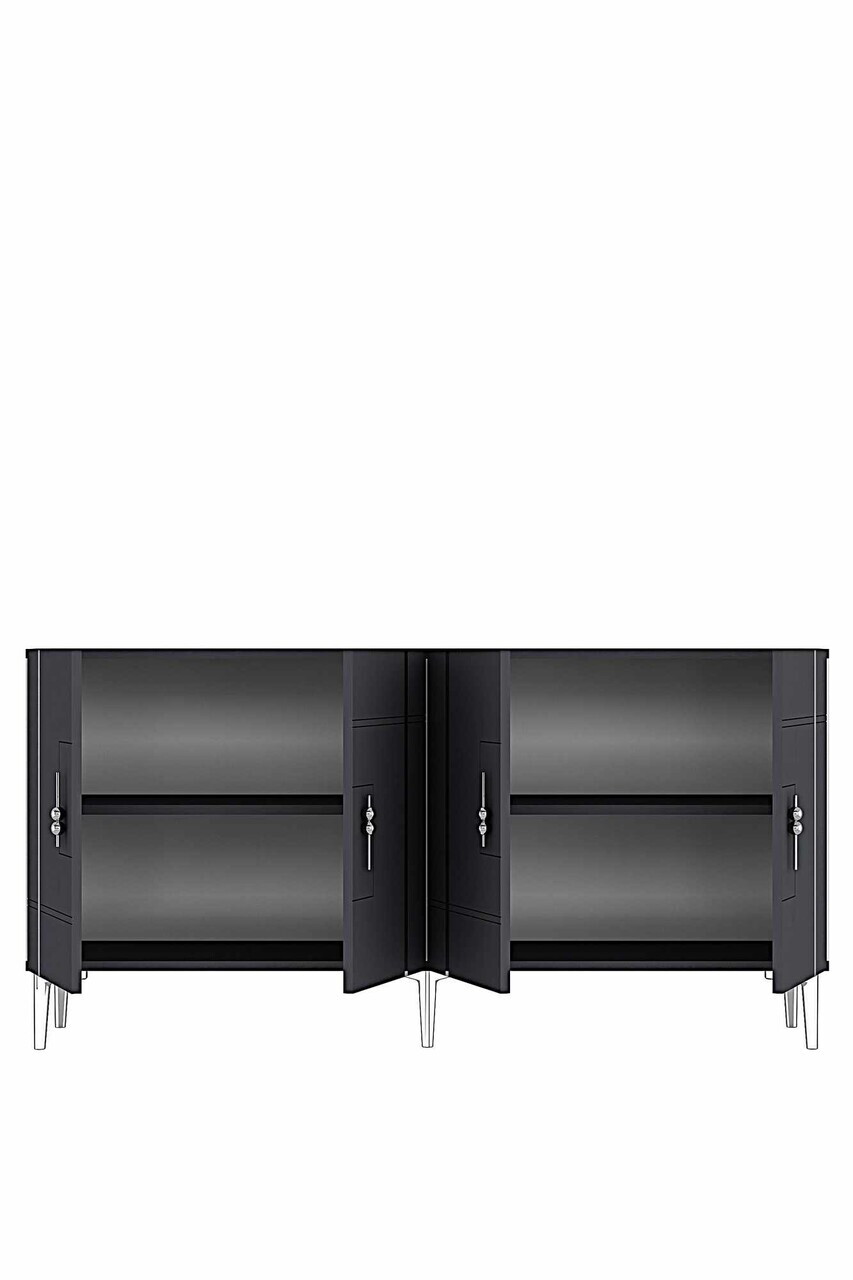 Consola, Hanah Home, Ilay 150, 150x75x32 cm, Antracit / Argintiu — imaginea 6