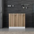 Dulap pentru bucatarie, Hanah Home, Minar, 90x87x58 cm, Alb / Dore