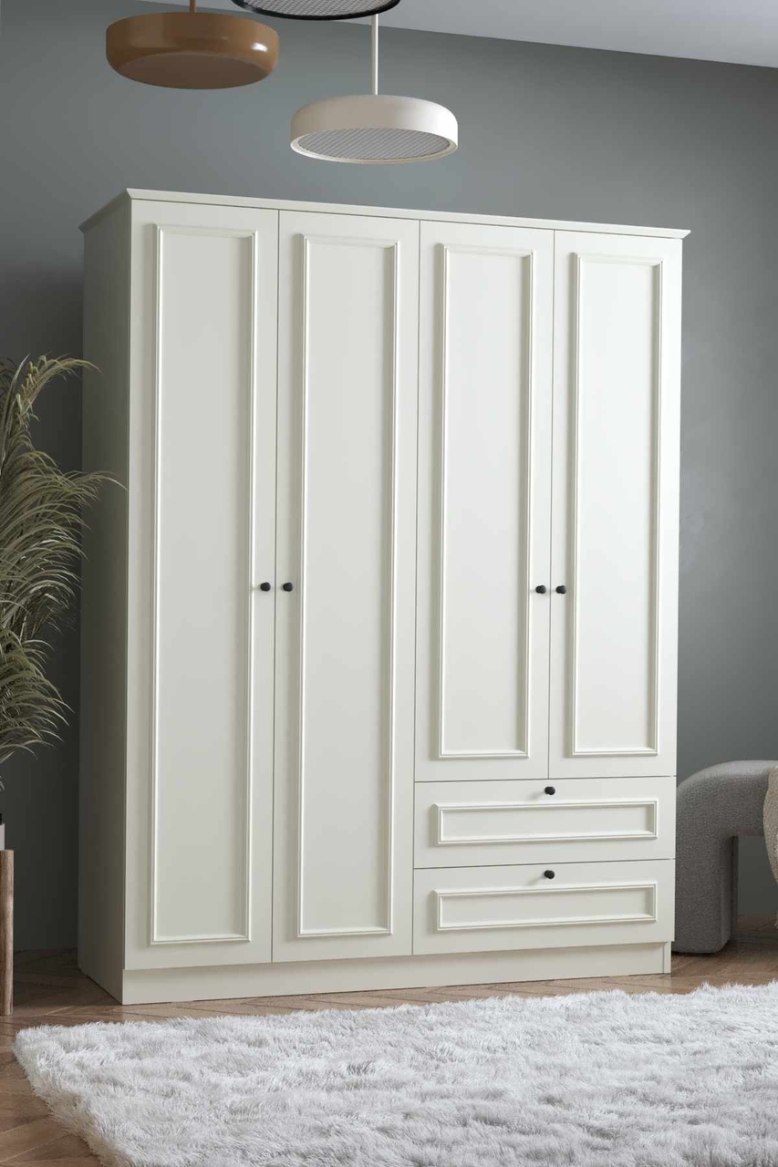 Dulap pentru haine, Hanah Home, Mira 182, 140x182x54 cm, Alb - view 2