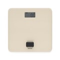 Cantar digital pentru baie, Brabantia, Soft Beige, 30x30x4.3 cm, fara baterii, polipropilena/sticla, bej