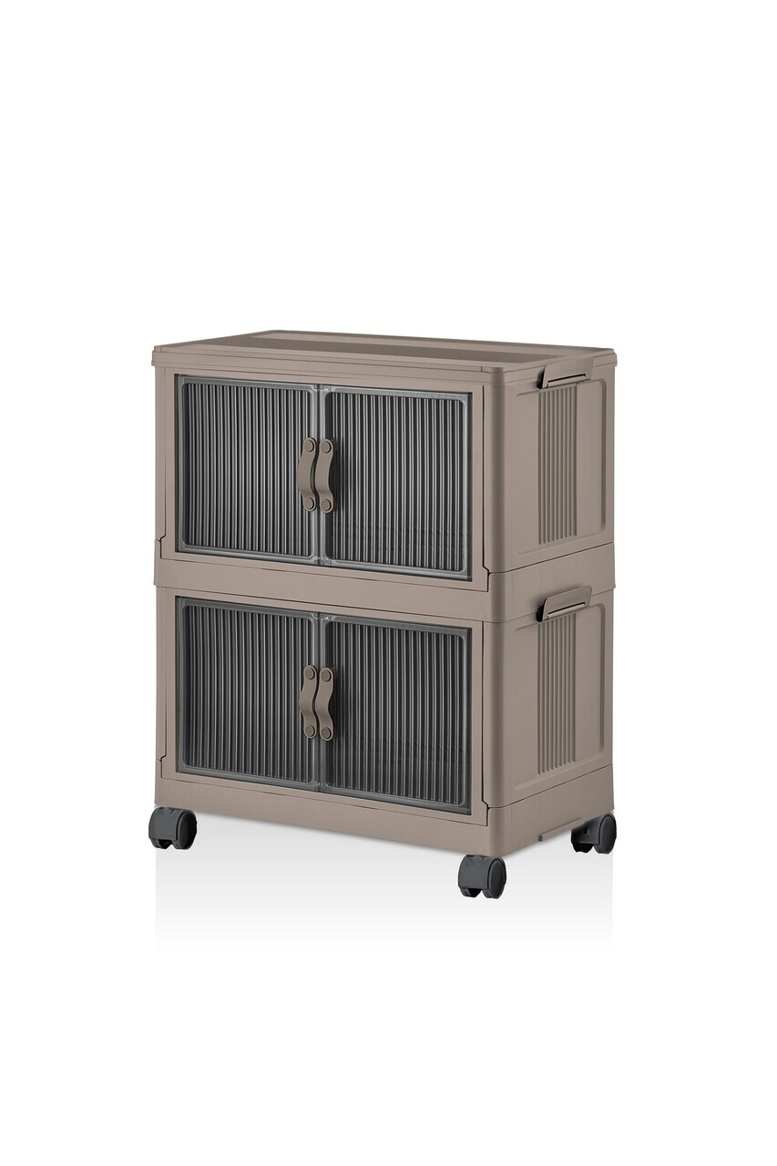 Dulap multifunctional, Hanah Home, Lavine 67, 32x67x56 cm, PLASTIC, Albastru deschis — imaginea 5