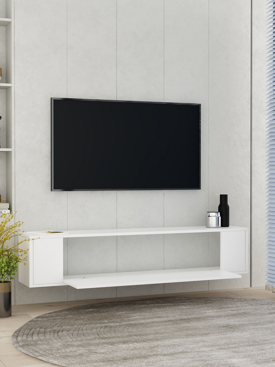 Comoda TV, Hanah Home, Restol 2, 120x33.2x26.4 cm, PAL , Alb - view 3