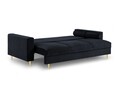 Canapea extensibila, Mimosa, Mazzini Sofas, 3 locuri, cu lada de depozitare, 220x100x92 cm, catifea, albastru inchis