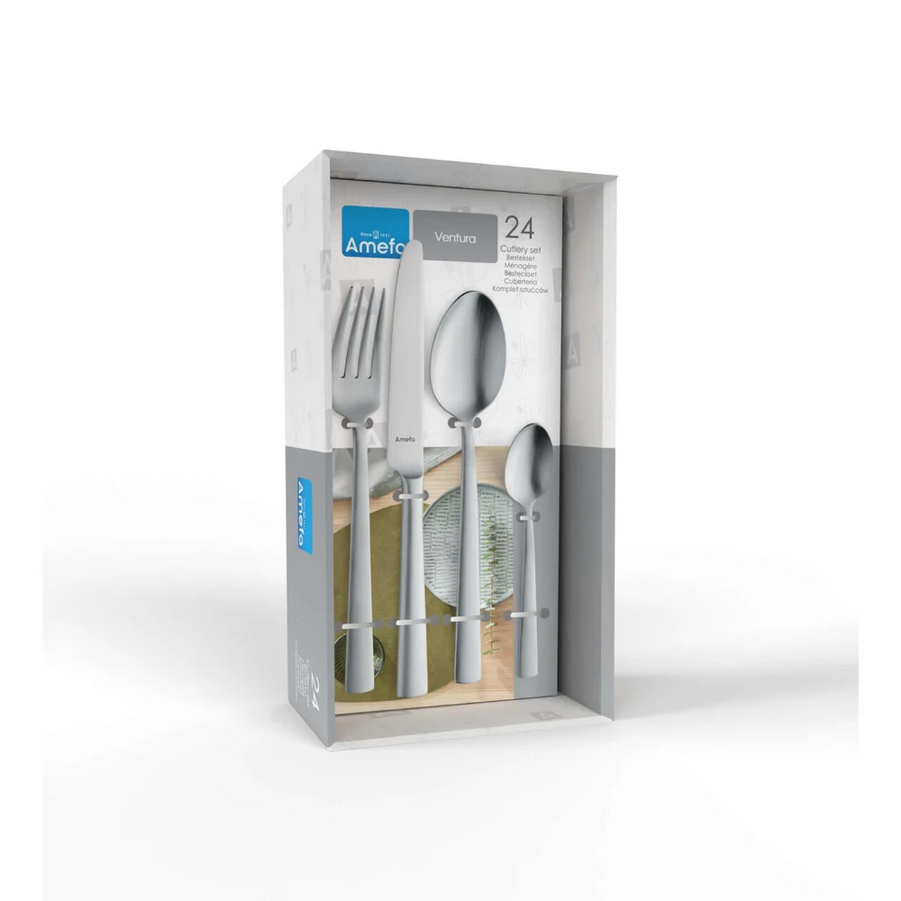 Set tacamuri 24 piese Amefa, Ventura, inox 18/10, argintiu — imaginea 13