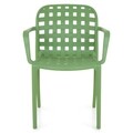 Scaun cu brate suprapozabil, Amir, 58 x 57 x 82 cm, plastic, verde