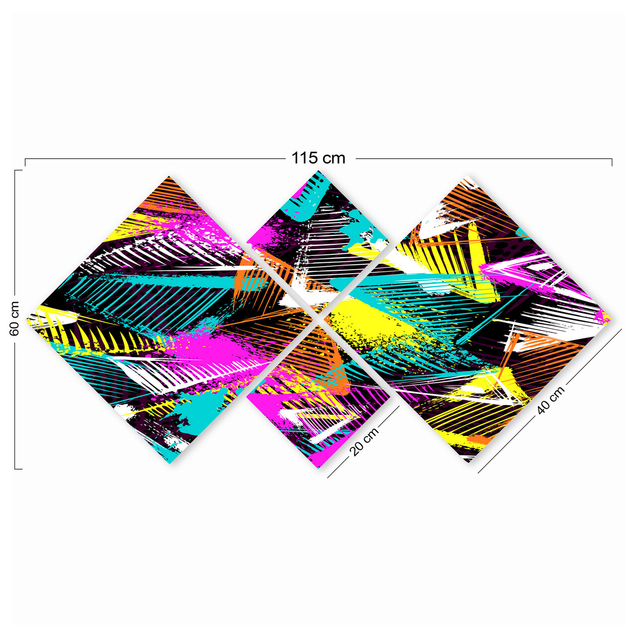 Set 4 tablouri decorative, 4MDF411720004, MDF, Imprimat UV, Multicolor