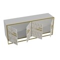 Bufet Polka White, Hadley, 180 x 47.3 x 75 cm, walnut/negru